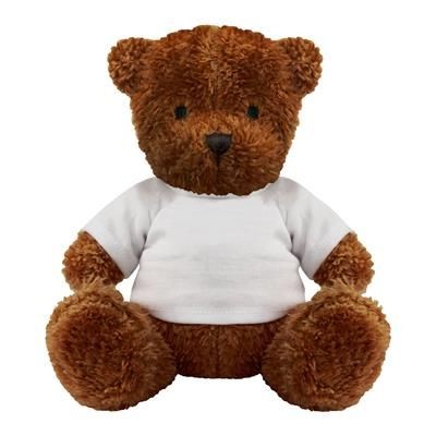 Branded Promotional BLANK PLUSH SOFT TOY JAMES I TEDDY BEAR with White Tee Shirt Soft Toy From Concept Incentives.