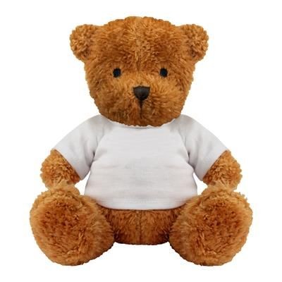 Branded Promotional BLANK PLUSH SOFT TOY JAMES II TEDDY BEAR with White Tee Shirt Soft Toy From Concept Incentives.