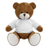 Branded Promotional BLANK PLUSH SOFT TOY RICHARD TEDDY BEAR with White Tee Shirt Soft Toy From Concept Incentives.