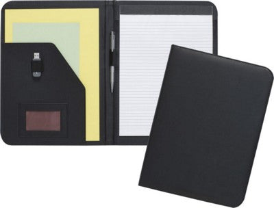 Branded Promotional DARTFORD A4 CONFERENCE FOLDER in Black Conference Folder From Concept Incentives.