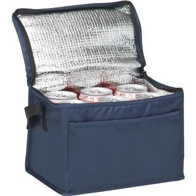 Branded Promotional TONBRIDGE 6 CAN COOLER BAG in Navy Blue Cool Bag From Concept Incentives.
