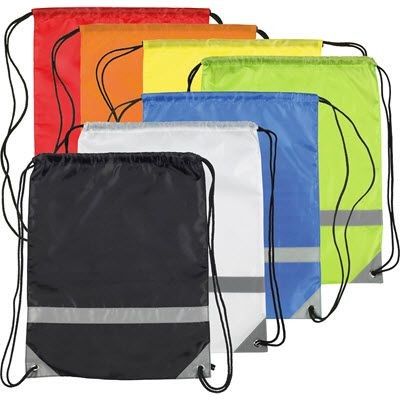 Branded Promotional KNOCKHOLT REFLECTIVE HIGH VISIBILITY DRAWSTRING BACKPACK RUCKSACK Bag From Concept Incentives.