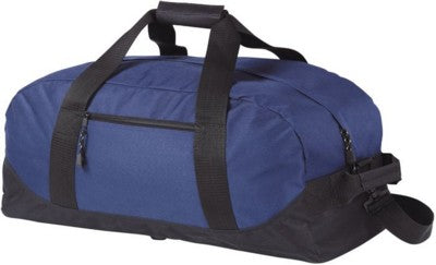 Branded Promotional HEVER SPORTS BAG HOLDALL in Black & Navy Blue Bag From Concept Incentives.