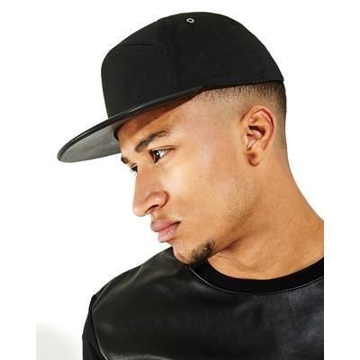 Branded Promotional BEECHFIELD PU PEAK STRAPBACK Baseball Cap From Concept Incentives.