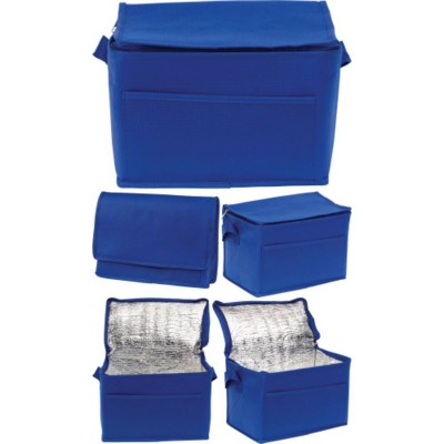 Branded Promotional RAINHAM 6 CAN COOL BAG in Royal Blue Cool Bag From Concept Incentives.