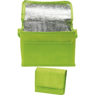 Branded Promotional RAINHAM 6 CAN COOL BAG in Lime Green Cool Bag From Concept Incentives.