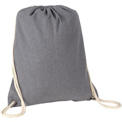 Branded Promotional RECYCLED NEWCHURCH RECYCLED DRAWSTRING BAG in Grey Bag From Concept Incentives.
