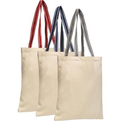 Branded Promotional ASHURST 7OZ HERRINGBONE TOTE Bag From Concept Incentives.