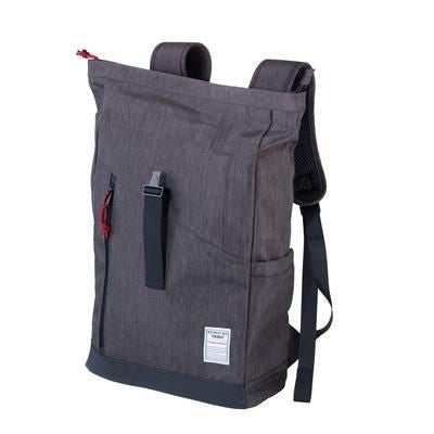 Branded Promotional TROIKA ROLL TOP BACKPACK RUCKSACK with Metal Buckle Closure Bag From Concept Incentives.