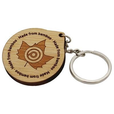 Branded Promotional 30MM BAMBOO KEYRING Keyring From Concept Incentives.