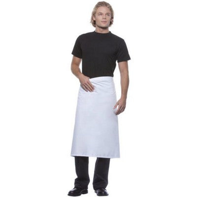 Branded Promotional BASIC BISTRO APRON in White or Black 65% Polyester, 35% Cotton, 195gsm Apron From Concept Incentives.
