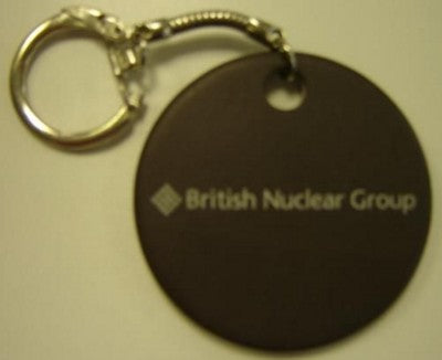 Branded Promotional ROUND POLISHED NATURAL SLATE KEYRING Keyring From Concept Incentives.