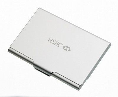 Branded Promotional ALUMINIUM METAL BUSINESS CARD POCKET HOLDER in Silver Business Card Holder From Concept Incentives.