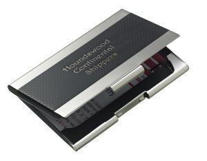 Branded Promotional BLACK GARDA BUSINESS CARD HOLDER in Black & Silver Business Card Holder From Concept Incentives.