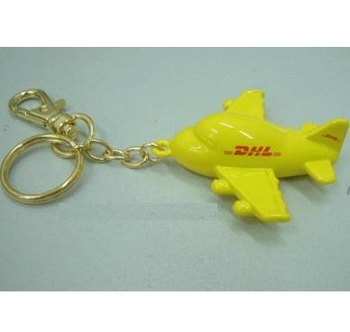 Branded Promotional METAL JUMBO AEROPLANE SHAPE KEYRING in Yellow Keyring From Concept Incentives.