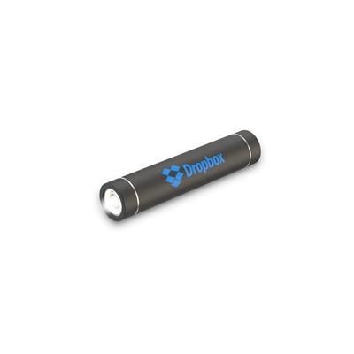 Branded Promotional BEAM PORTABLE CYLINDRICAL STYLE POWER BANK Charger in Black From Concept Incentives.
