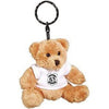 Branded Promotional 4 INCH TALL ROBBIE BEAR KEYRING with White Tee Shirt Keyring From Concept Incentives.