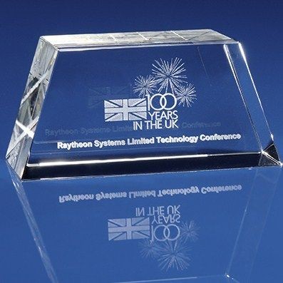 Branded Promotional BESPOKE TROPHY AWARD in Crystal Glass Award From Concept Incentives.