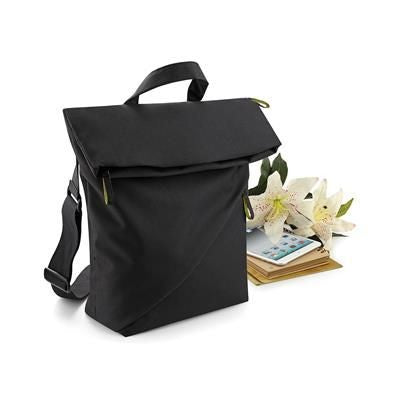 Branded Promotional BAGBASE AFFINITY RE-PET REPORTER BAG in Black Bag From Concept Incentives.