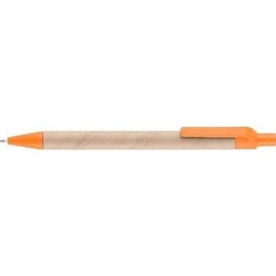 Branded Promotional BIOSENSE BALL PEN in Natural & Orange Pen From Concept Incentives.