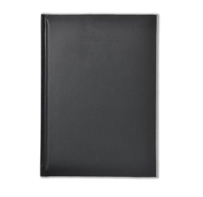 Branded Promotional SMOOTHGRAIN A5 DAY TO PAGE DESK DIARY in Black from Concept Incentives