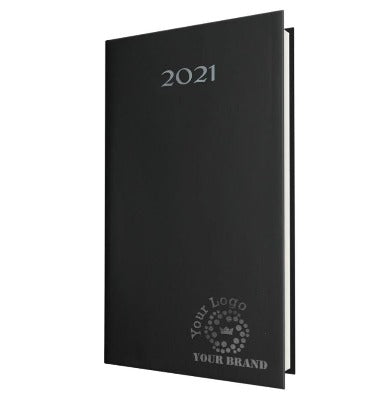Branded Promotional SMOOTHGRAIN POCKET WEEK TO VIEW DIARY in Black from Concept Incentives