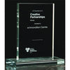 Branded Promotional LARGE JADE GREEN RECTANGULAR TROPHY AWARD CUBE BLOCK Award From Concept Incentives.