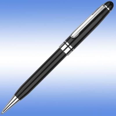 Branded Promotional BLENHEIM BALL PEN in Black with Silver Trim Pen From Concept Incentives.