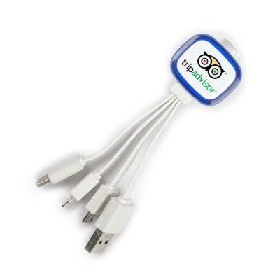 Branded Promotional RAINBOW MULTI CABLE in Blue Cable From Concept Incentives.