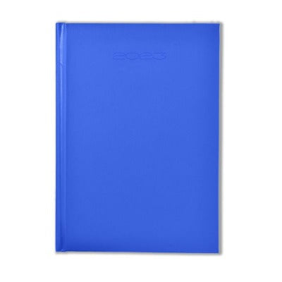 Branded Promotional SMOOTHGRAIN A5 DAY TO PAGE DESK DIARY in Royal Blue from Concept Incentives