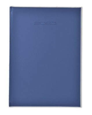 Branded Promotional SMOOTHGRAIN A4 DAY TO PAGE DESK DIARY in Blue from Concept Incentives
