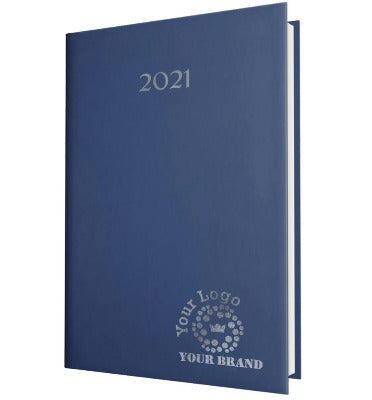 Branded Promotional SMOOTHGRAIN QUARTO WEEK TO VIEW DESK DIARY in Blue Diary From Concept Incentives.