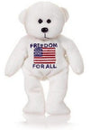 Branded Promotional BEANIE SOFT TOY TEDDY BEAR in White Soft Toy From Concept Incentives.