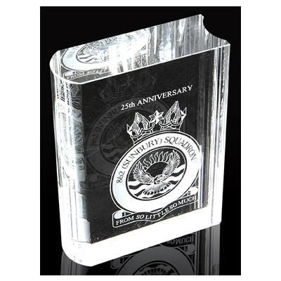 Branded Promotional OPTICAL CRYSTAL GLASS BOOK Award From Concept Incentives.