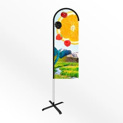 Branded Promotional MEDIUM BOW FEATHER FLAG BANNER with Cross Base Feather Flag From Concept Incentives.