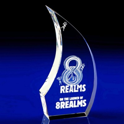 Branded Promotional CRYSTAL GLASS BREEZE PAPERWEIGHT OR AWARD Award From Concept Incentives.