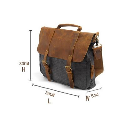 Branded Promotional LEATHER & CANVAS MESSENGER LAPTOP BAG Bag From Concept Incentives.