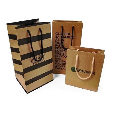 Branded Promotional BROWN KRAFT PAPER BAG Carrier Bag From Concept Incentives.