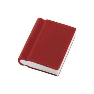 Branded Promotional BOOK ERASER in Red Pencil Eraser From Concept Incentives.