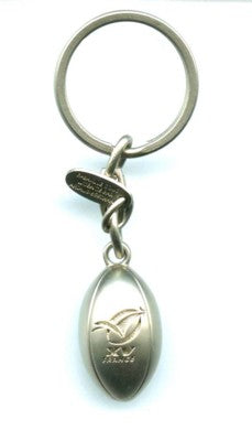 Branded Promotional METAL RUGBY BALL KEYRING Keyring From Concept Incentives.