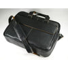 Branded Promotional MELBOURNE NAPPA LEATHER LAPTOP BAG in Black with Tan Trim Bag From Concept Incentives.