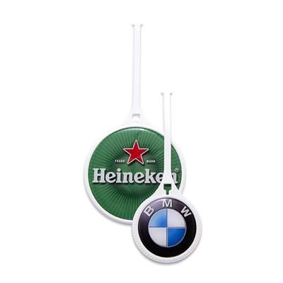 Branded Promotional 60 MM WHITE PLASTIC FLEXI GOLF BAG TAG Golf Bag Tag From Concept Incentives.