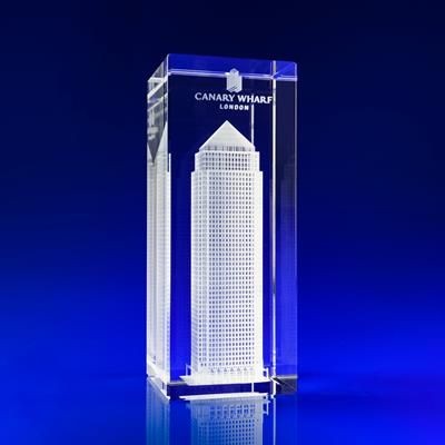 Branded Promotional BUILDING GIFT IDEAS in Crystal Glass Paperweight From Concept Incentives.