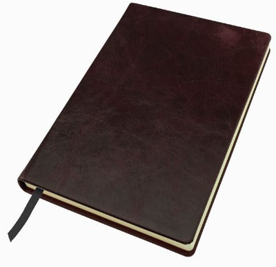 Branded Promotional POCKET CASEBOUND NOTE BOOK in Kensington Nappa Leather in Burgundy Notebook from Concept Incentives