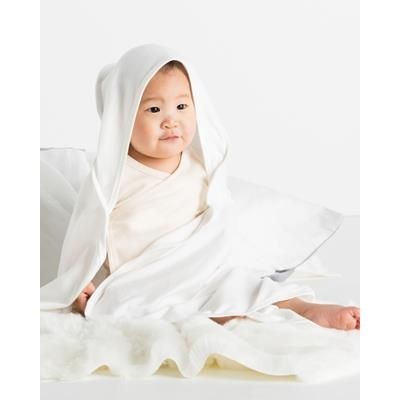Branded Promotional BABYBUGZ BABY ORGANIC HOODED HOODY PICNIC BLANKET in White Babywear From Concept Incentives.