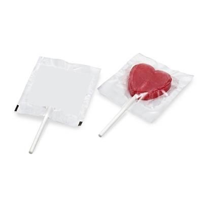 Branded Promotional FLAT ROUND OR HEART SHAPE CHERRY FLAVOURED LOLLIPOP 9G Lollipop From Concept Incentives.