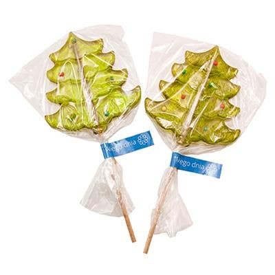Branded Promotional CHRISTMAS TREE LOLLIPOP Lollipop From Concept Incentives.