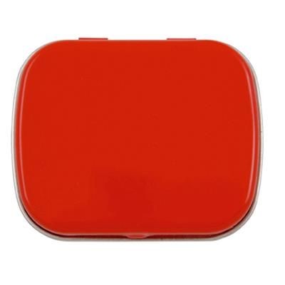 Branded Promotional FLAT TIN with 25g of Mints in Red Mints From Concept Incentives.
