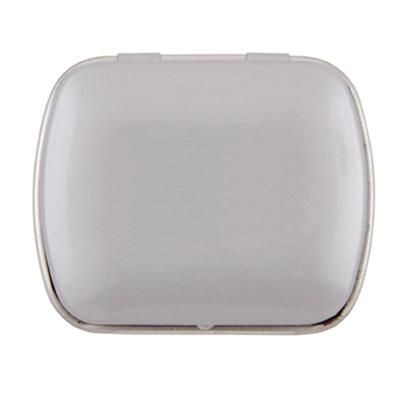 Branded Promotional MINI HINGED TIN with Extra Strong Mints in Pale Grey Mints From Concept Incentives.