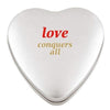 Branded Promotional LARGE HEART TIN in Silver Sweets From Concept Incentives.